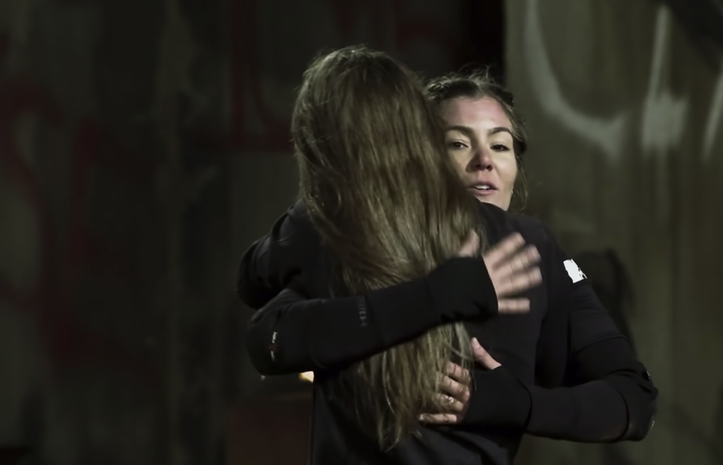 Tori and Jenna hugging after Elimination