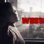 A dimly lit scene featuring a person near a window with the bold red text "Wasted," referencing GTA VI’s infamous game over screen.